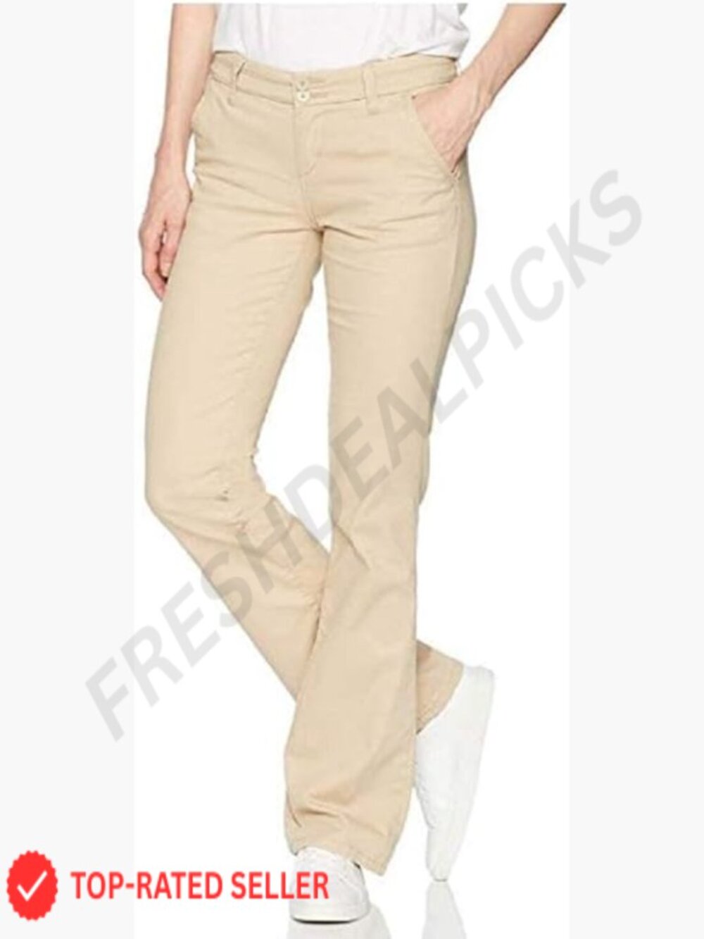 Stretch Bootcut Work Pant Casual Flat Front Chino with Pockets